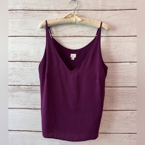 A.New.Day Women's PurpleV-Neck Camisole Large Career Wear Layering Office Church